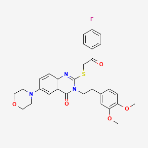 3-(3,4-dimethoxyphenethyl)-2-((2-(4-fluorophenyl)-2-oxoethyl)thio)-6-morpholinoquinazolin-4(3H)-one