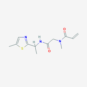molecular formula C12H17N3O2S B2560190 N-methyl-N-({[1-(5-methyl-1,3-thiazol-2-yl)ethyl]carbamoyl}methyl)prop-2-enamide CAS No. 2197801-11-7
