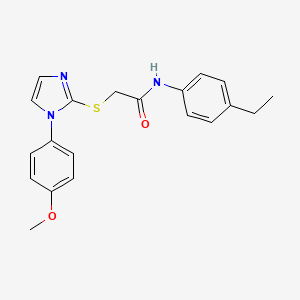molecular formula C20H21N3O2S B2560210 N-(4-ethylphenyl)-2-((1-(4-methoxyphenyl)-1H-imidazol-2-yl)thio)acetamide CAS No. 688336-07-4