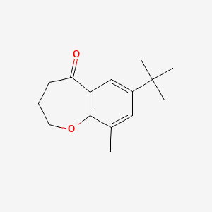 molecular formula C15H20O2 B2560218 7-Tert-butyl-9-methyl-2,3,4,5-tetrahydro-1-benzoxepin-5-one CAS No. 1099155-59-5