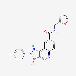 molecular formula C23H18N4O3 B2560223 N-[(furan-2-yl)methyl]-2-(4-methylphenyl)-3-oxo-2H,3H,5H-pyrazolo[4,3-c]quinoline-8-carboxamide CAS No. 1251601-53-2