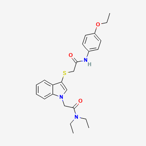 molecular formula C24H29N3O3S B2560233 2-[3-({[(4-ethoxyphenyl)carbamoyl]methyl}sulfanyl)-1H-indol-1-yl]-N,N-diethylacetamide CAS No. 877658-07-6
