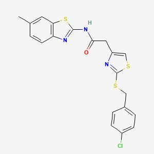B2560248 2-(2-((4-chlorobenzyl)thio)thiazol-4-yl)-N-(6-methylbenzo[d]thiazol-2-yl)acetamide CAS No. 953982-75-7