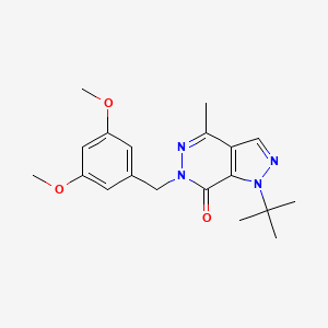 molecular formula C19H24N4O3 B2560288 1-(tert-butyl)-6-(3,5-dimethoxybenzyl)-4-methyl-1H-pyrazolo[3,4-d]pyridazin-7(6H)-one CAS No. 1172279-49-0