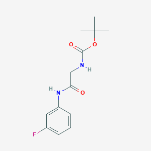 molecular formula C13H17FN2O3 B2560289 tert-butyl N-{[(3-fluorophenyl)carbamoyl]methyl}carbamate CAS No. 1390422-92-0