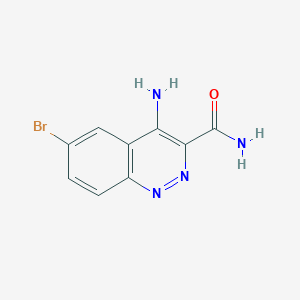 molecular formula C9H7BrN4O B2560304 4-Amino-6-bromocinnoline-3-carboxamide CAS No. 161373-36-0