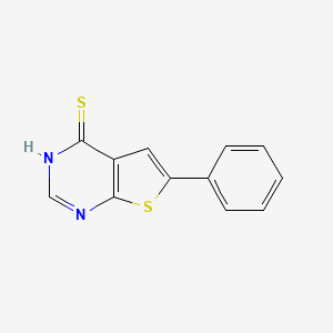 molecular formula C12H8N2S2 B2560321 6-Phenylthieno[2,3-d]pyrimidine-4-thiol CAS No. 315685-01-9