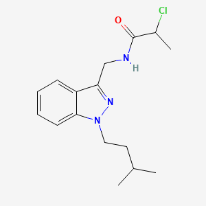 2-Chloro-N-[[1-(3-methylbutyl)indazol-3-yl]methyl]propanamide
