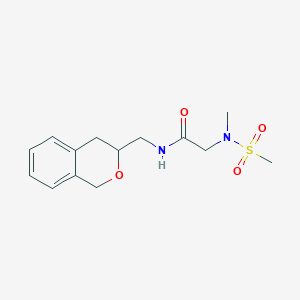 molecular formula C14H20N2O4S B2560349 N-(isochroman-3-ylmethyl)-2-(N-methylmethylsulfonamido)acetamide CAS No. 2034319-72-5