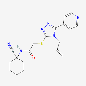 molecular formula C19H22N6OS B2560359 N-(1-cyanocyclohexyl)-2-[(4-prop-2-enyl-5-pyridin-4-yl-1,2,4-triazol-3-yl)sulfanyl]acetamide CAS No. 923902-79-8