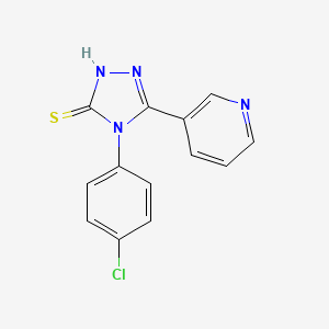 molecular formula C13H9ClN4S B2560366 4-(4-chlorophenyl)-5-(pyridin-3-yl)-4H-1,2,4-triazole-3-thiol 