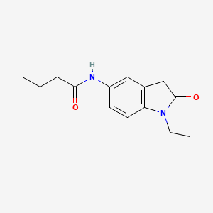 molecular formula C15H20N2O2 B2560377 N-(1-ethyl-2-oxo-2,3-dihydro-1H-indol-5-yl)-3-methylbutanamide CAS No. 921773-44-6