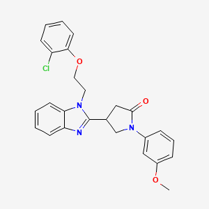 molecular formula C26H24ClN3O3 B2560378 4-{1-[2-(2-chlorophenoxy)ethyl]-1H-1,3-benzodiazol-2-yl}-1-(3-methoxyphenyl)pyrrolidin-2-one CAS No. 912889-40-8