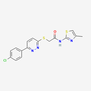 B2560380 2-((6-(4-chlorophenyl)pyridazin-3-yl)thio)-N-(4-methylthiazol-2-yl)acetamide CAS No. 893991-50-9