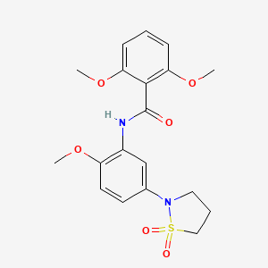 molecular formula C19H22N2O6S B2560385 N-(5-(1,1-dioxidoisothiazolidin-2-yl)-2-methoxyphenyl)-2,6-dimethoxybenzamide CAS No. 946261-39-8