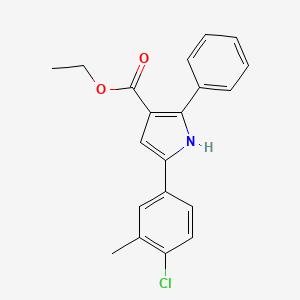 molecular formula C20H18ClNO2 B2560391 ethyl 5-(4-chloro-3-methylphenyl)-2-phenyl-1H-pyrrole-3-carboxylate CAS No. 1024365-34-1