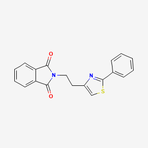 molecular formula C19H14N2O2S B2560395 2-[2-(2-phenyl-1,3-thiazol-4-yl)ethyl]-2,3-dihydro-1H-isoindole-1,3-dione CAS No. 250258-57-2
