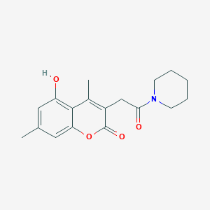 molecular formula C18H21NO4 B256040 5-hydroxy-4,7-dimethyl-3-[2-oxo-2-(piperidin-1-yl)ethyl]-2H-chromen-2-one 