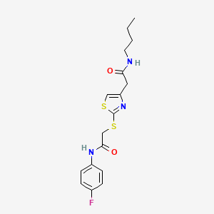 N-butyl-2-(2-((2-((4-fluorophenyl)amino)-2-oxoethyl)thio)thiazol-4-yl)acetamide