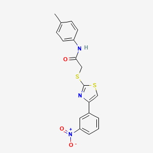 N-(4-methylphenyl)-2-{[4-(3-nitrophenyl)-1,3-thiazol-2-yl]sulfanyl}acetamide