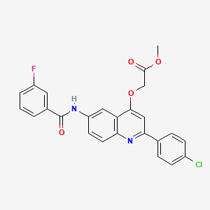 Methyl 2-((2-(4-chlorophenyl)-6-(3-fluorobenzamido)quinolin-4-yl)oxy)acetate