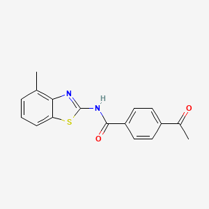 4-acetyl-N-(4-methyl-1,3-benzothiazol-2-yl)benzamide