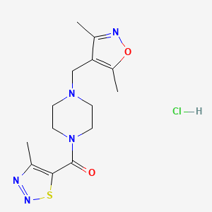 (4-((3,5-Dimethylisoxazol-4-yl)methyl)piperazin-1-yl)(4-methyl-1,2,3-thiadiazol-5-yl)methanone hydrochloride