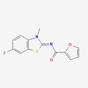 molecular formula C13H9FN2O2S B2560421 N-[(2E)-6-fluoro-3-methyl-2,3-dihydro-1,3-benzothiazol-2-ylidene]furan-2-carboxamide CAS No. 477511-63-0