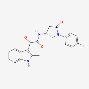 N-[1-(4-fluorophenyl)-5-oxopyrrolidin-3-yl]-2-(2-methyl-1H-indol-3-yl)-2-oxoacetamide