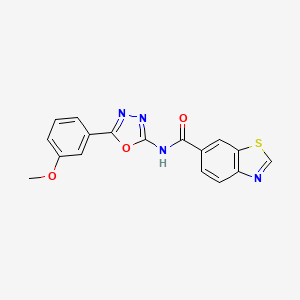 molecular formula C17H12N4O3S B2560445 N-[5-(3-methoxyphenyl)-1,3,4-oxadiazol-2-yl]-1,3-benzothiazole-6-carboxamide CAS No. 865286-47-1