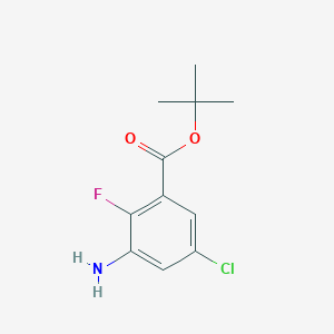 molecular formula C11H13ClFNO2 B2560449 Tert-butyl 3-amino-5-chloro-2-fluorobenzoate CAS No. 2248294-36-0