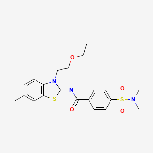 4-(dimethylsulfamoyl)-N-[3-(2-ethoxyethyl)-6-methyl-1,3-benzothiazol-2-ylidene]benzamide