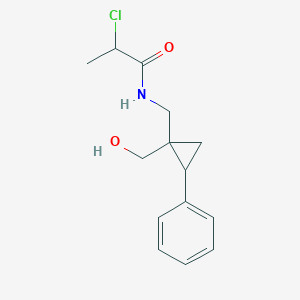 2-Chloro-N-[[1-(hydroxymethyl)-2-phenylcyclopropyl]methyl]propanamide
