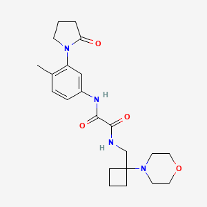 molecular formula C22H30N4O4 B2560466 N'-[4-methyl-3-(2-oxopyrrolidin-1-yl)phenyl]-N-{[1-(morpholin-4-yl)cyclobutyl]methyl}ethanediamide CAS No. 2380193-09-7