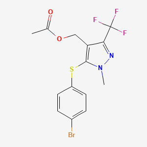[5-[(4-bromophenyl)sulfanyl]-1-methyl-3-(trifluoromethyl)-1H-pyrazol-4-yl]methyl acetate