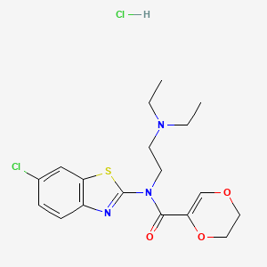 N-(6-chlorobenzo[d]thiazol-2-yl)-N-(2-(diethylamino)ethyl)-5,6-dihydro-1,4-dioxine-2-carboxamide hydrochloride