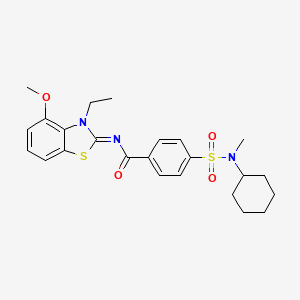 (Z)-4-(N-cyclohexyl-N-methylsulfamoyl)-N-(3-ethyl-4-methoxybenzo[d]thiazol-2(3H)-ylidene)benzamide