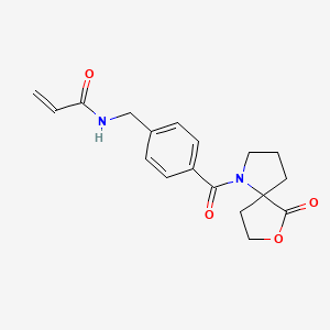 N-[[4-(6-Oxo-7-oxa-1-azaspiro[4.4]nonane-1-carbonyl)phenyl]methyl]prop-2-enamide