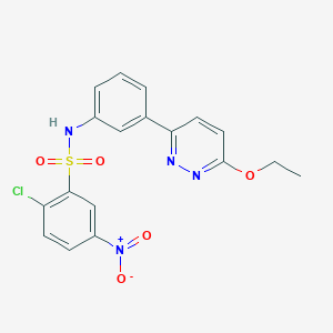 2-chloro-N-(3-(6-ethoxypyridazin-3-yl)phenyl)-5-nitrobenzenesulfonamide