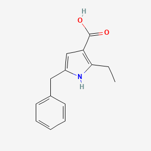 molecular formula C14H15NO2 B2560484 5-Benzyl-2-ethyl-1H-pyrrole-3-carboxylic acid CAS No. 2137720-98-8