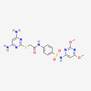 2-[(4,6-diaminopyrimidin-2-yl)sulfanyl]-N-{4-[(2,6-dimethoxypyrimidin-4-yl)sulfamoyl]phenyl}acetamide
