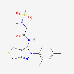 molecular formula C17H22N4O3S2 B2560501 N-(2-(2,4-dimethylphenyl)-4,6-dihydro-2H-thieno[3,4-c]pyrazol-3-yl)-2-(N-methylmethylsulfonamido)acetamide CAS No. 1251626-88-6