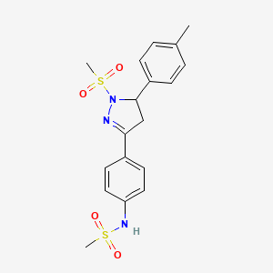 B2560504 N-(4-(1-(methylsulfonyl)-5-(p-tolyl)-4,5-dihydro-1H-pyrazol-3-yl)phenyl)methanesulfonamide CAS No. 851780-75-1