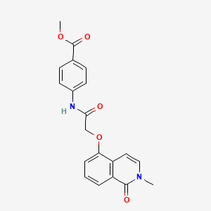 molecular formula C20H18N2O5 B2560507 METHYL 4-{2-[(2-METHYL-1-OXO-1,2-DIHYDROISOQUINOLIN-5-YL)OXY]ACETAMIDO}BENZOATE CAS No. 903357-95-9