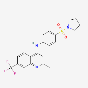 2-methyl-N-(4-(pyrrolidin-1-ylsulfonyl)phenyl)-7-(trifluoromethyl)quinolin-4-amine