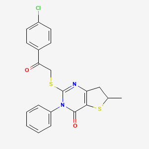 2-[2-(4-Chlorophenyl)-2-oxoethyl]sulfanyl-6-methyl-3-phenyl-6,7-dihydrothieno[3,2-d]pyrimidin-4-one