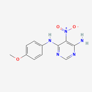 molecular formula C11H11N5O3 B2560519 N4-(4-methoxyphenyl)-5-nitropyrimidine-4,6-diamine CAS No. 307326-68-7