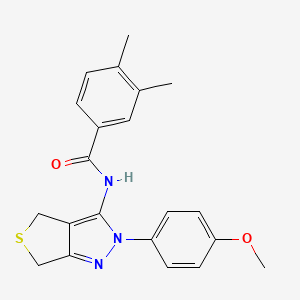 N-[2-(4-methoxyphenyl)-4,6-dihydrothieno[3,4-c]pyrazol-3-yl]-3,4-dimethylbenzamide