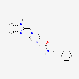 2-(4-((1-methyl-1H-benzo[d]imidazol-2-yl)methyl)piperazin-1-yl)-N-phenethylacetamide