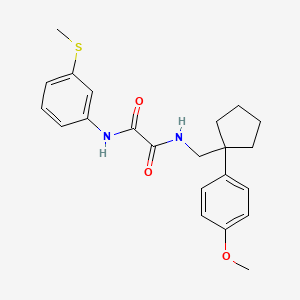 molecular formula C22H26N2O3S B2560537 N-{[1-(4-methoxyphenyl)cyclopentyl]methyl}-N'-[3-(methylsulfanyl)phenyl]ethanediamide CAS No. 1091398-16-1